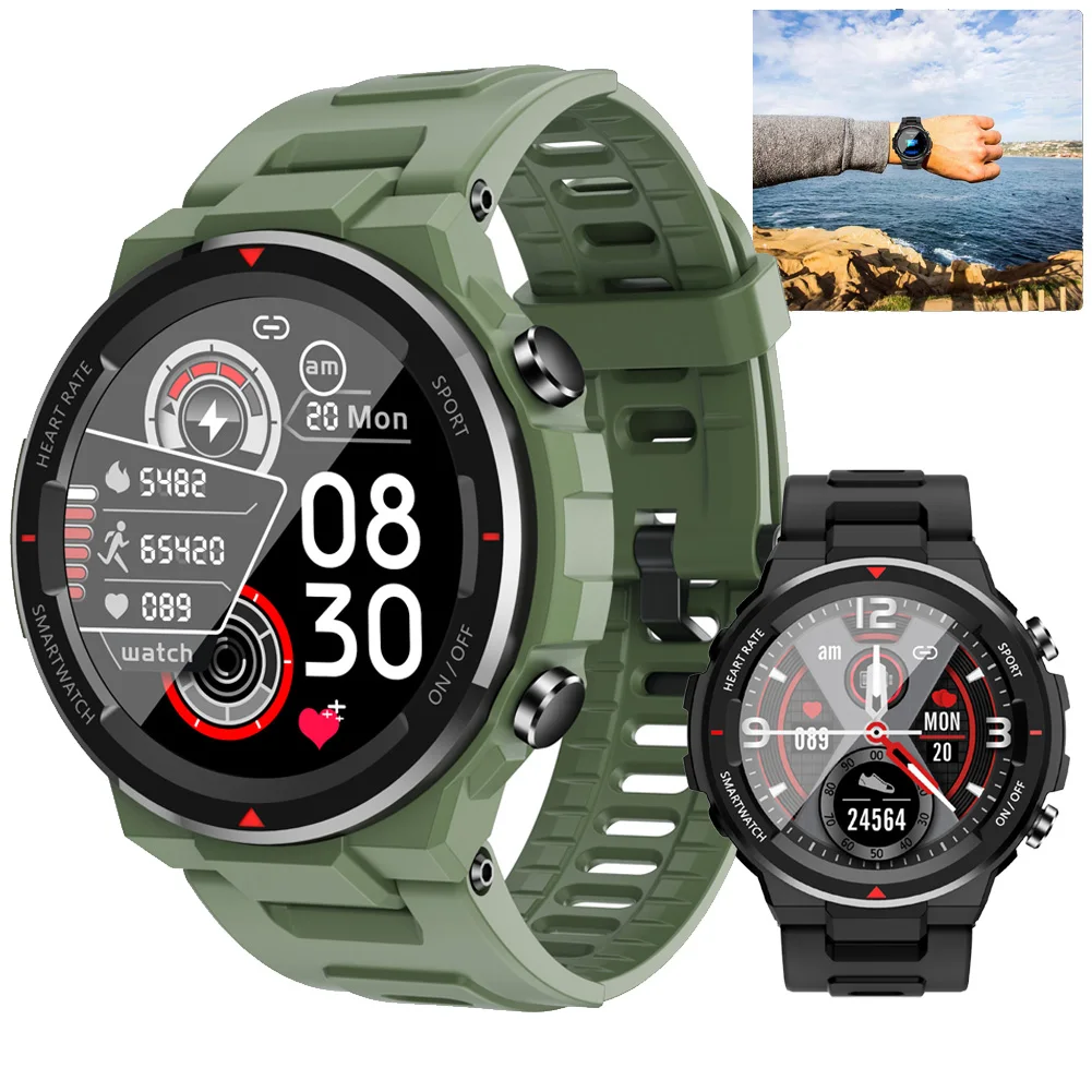 

Men Outdoor Sports Smart Watches Blood Pressure Heart Rate Monitor Wristwatch Waterproof Multi Sport Fitness Tracker