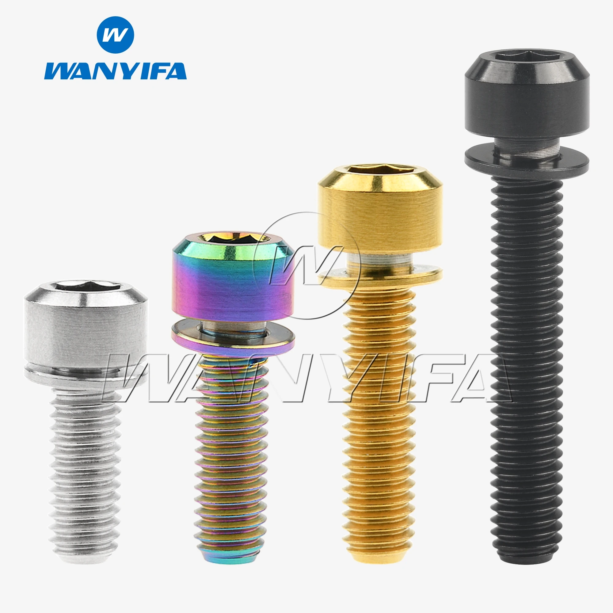 Tornillo de titanio M6 x 16/18/20/25/30/35mm, tornillos hexagonales Allen con arandela para actualización de freno de disco de bicicleta, Cubo de