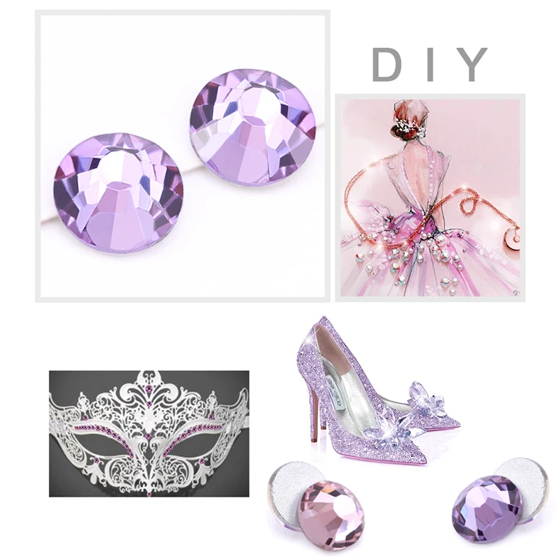 1440pcs/pack SS20 4.8-5.0mm Crystal Amethyst Color with glue on flatback M-foild Non-hotfix Faceted rhinestone