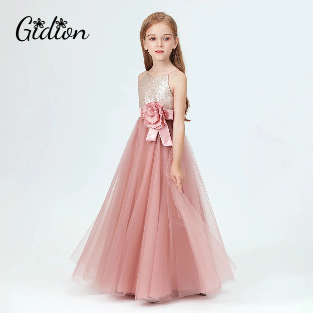 Flower Girl Dress for Kids, Birthday Party Ball Gown, Cerimônia de Casamento, Cerimônia de Graduação, Celebração de Festa, Formatura, Banquete