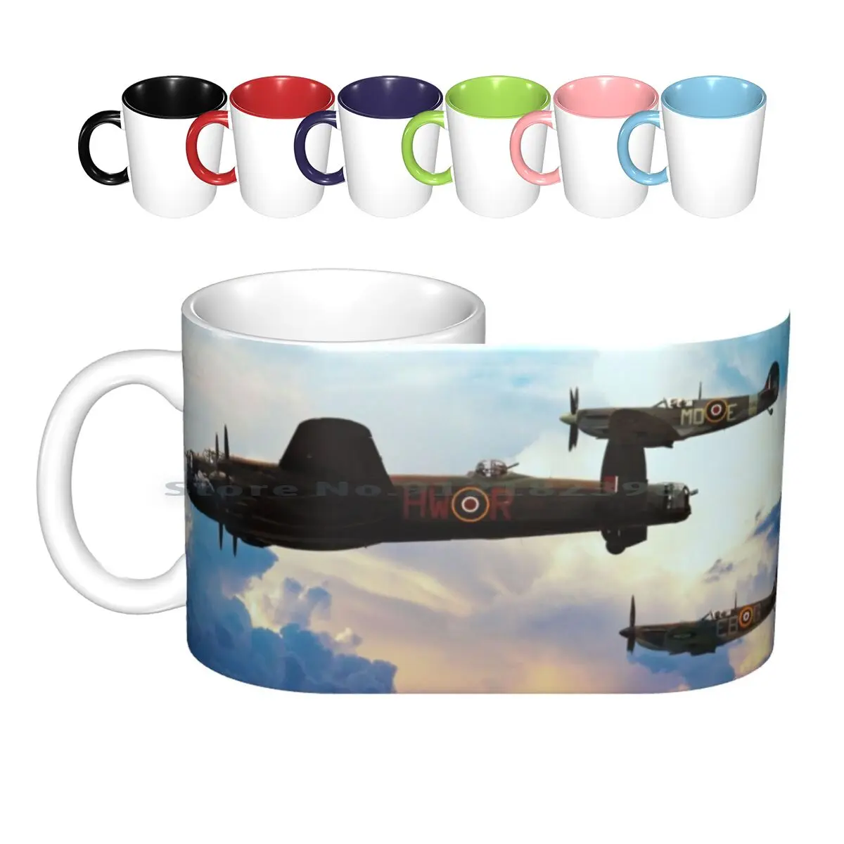 Battle Of Britain Memorial Flight Ceramic Mugs Coffee Cups Milk Tea Mug Lancaster Spitfire Avro Lancaster Avro Lancaster Bomber