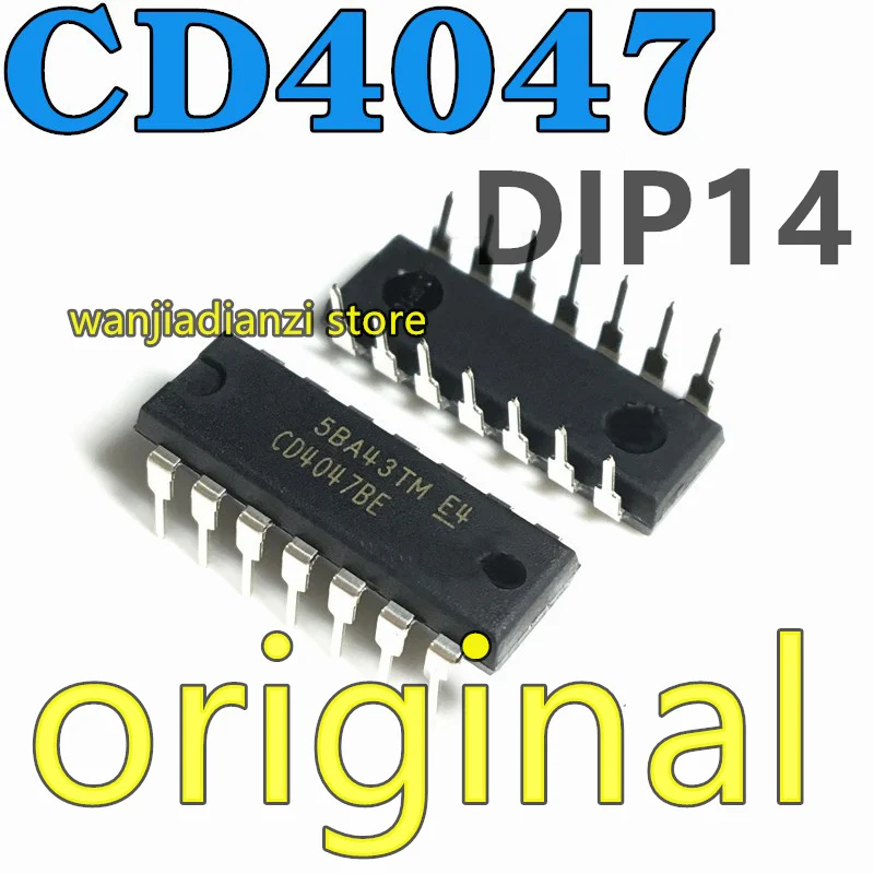 5PCS original CD4047 CD4047BE Logic - MVB  DIP14  chip IC into 14 feet of manifold blocks DIP-14