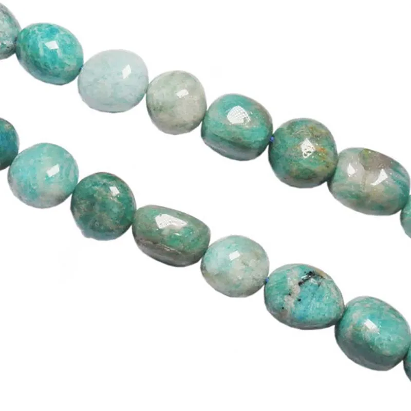 10-11mm Natural smooth Amazonite irregular round stone beads For DIY necklace bracelet jewelry making 15 