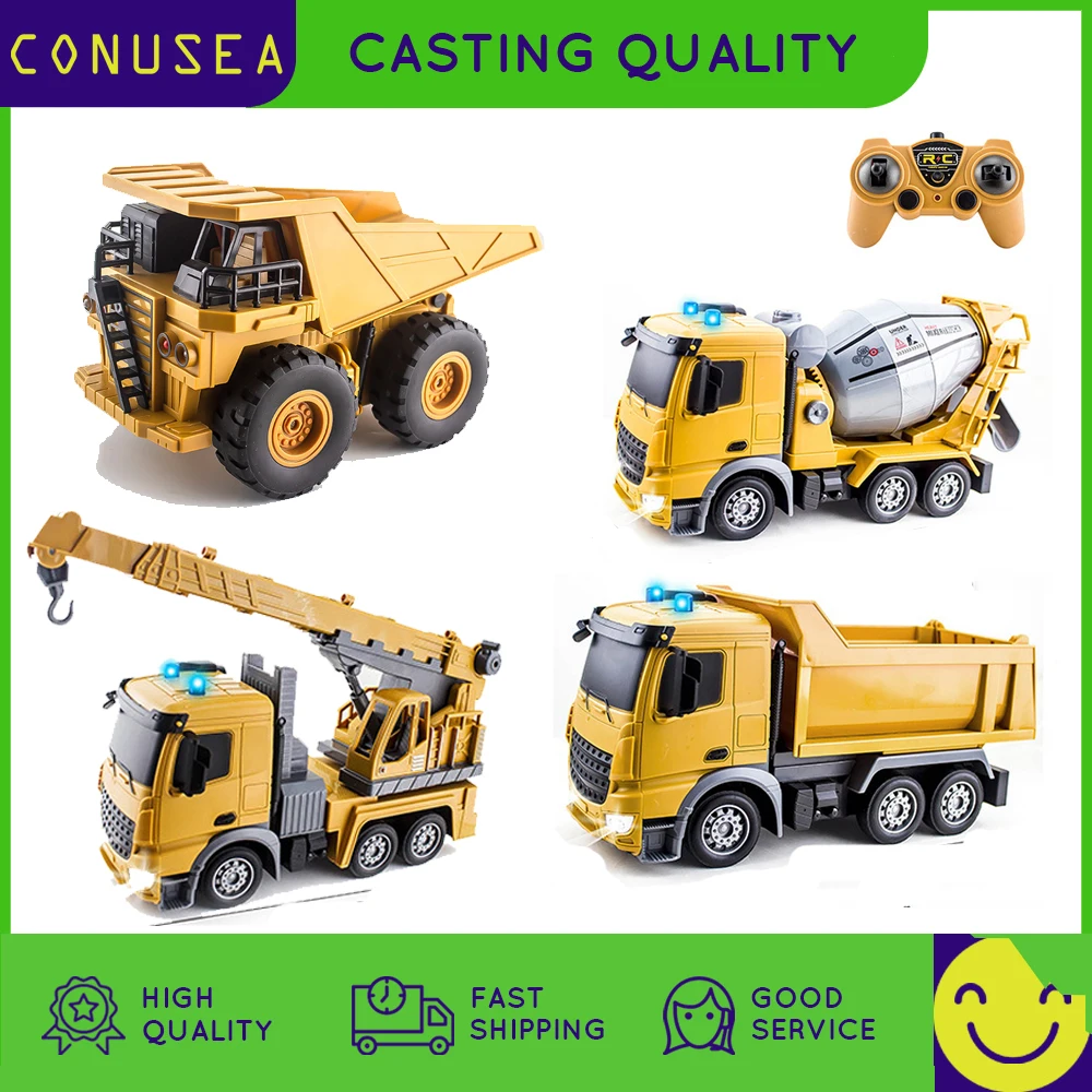 

1:24 Rc Truck Excavator Bulldozer crawler Tractor Model Engineering Car 6Ch 2.4G Radio Controlled Car Toys for Boys Kids