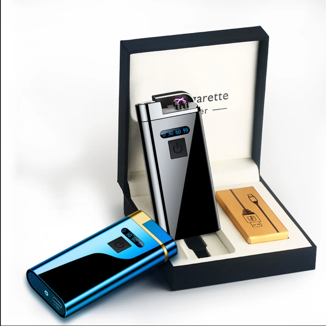 

Double Arc Rechargeable Cigarette Lighter with LED, Three-Mode Flashlight, Battery Display, Plasma Electric Lighter