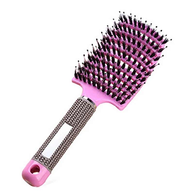 Women Hair Scalp Massage Comb Bristle Nylon Hairbrush Wet Curly Detangle Hair Brush For Salon Barber Hairdressing Styling Tools