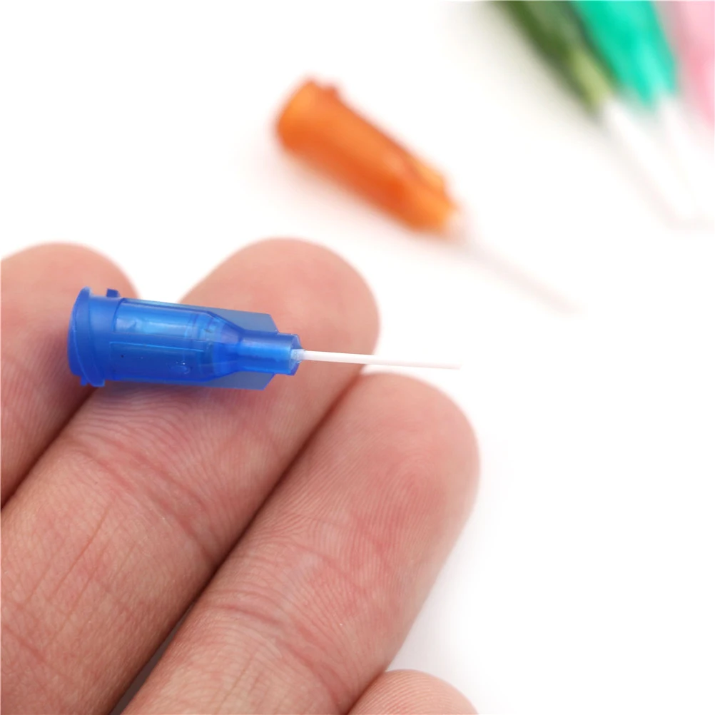 6pcs/lot Plastic DIY  Mixed Syringe Needle Tips Blunt Dispensing Syringe Flexible Tip 14-25Ga For Glue Dispenser