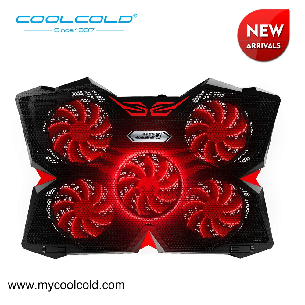 PADS COOLCOLD di Gioco Del Computer Portatile del dispositivo di Raffreddamento di Raffreddamento Pad Di Raffreddamento con 5 LED Ventole per 12-17 Del Computer Portatile