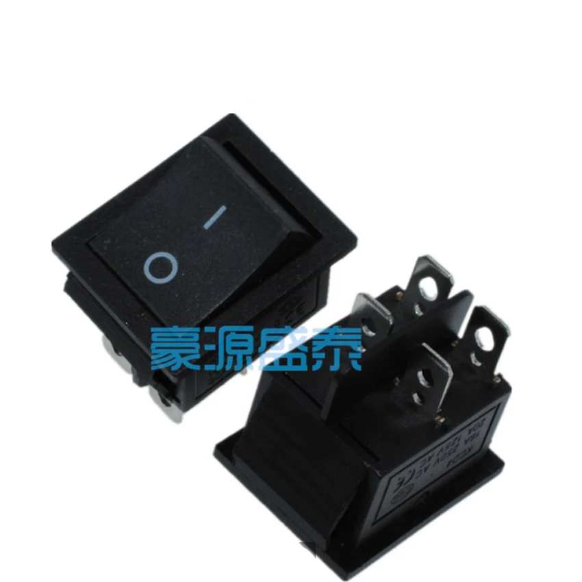 10PCS/Lot KCD4 Rocker Boat Switch 4Pin/4P 2-Position ON-OFF 16A/250V Black