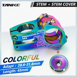 TANKE MTB road Bike Stem Bicycle Parts 45mm 0*short colorful oil slick stems 31.8mm Handle bar XC AM Enduro alloy CNC Cycling ac