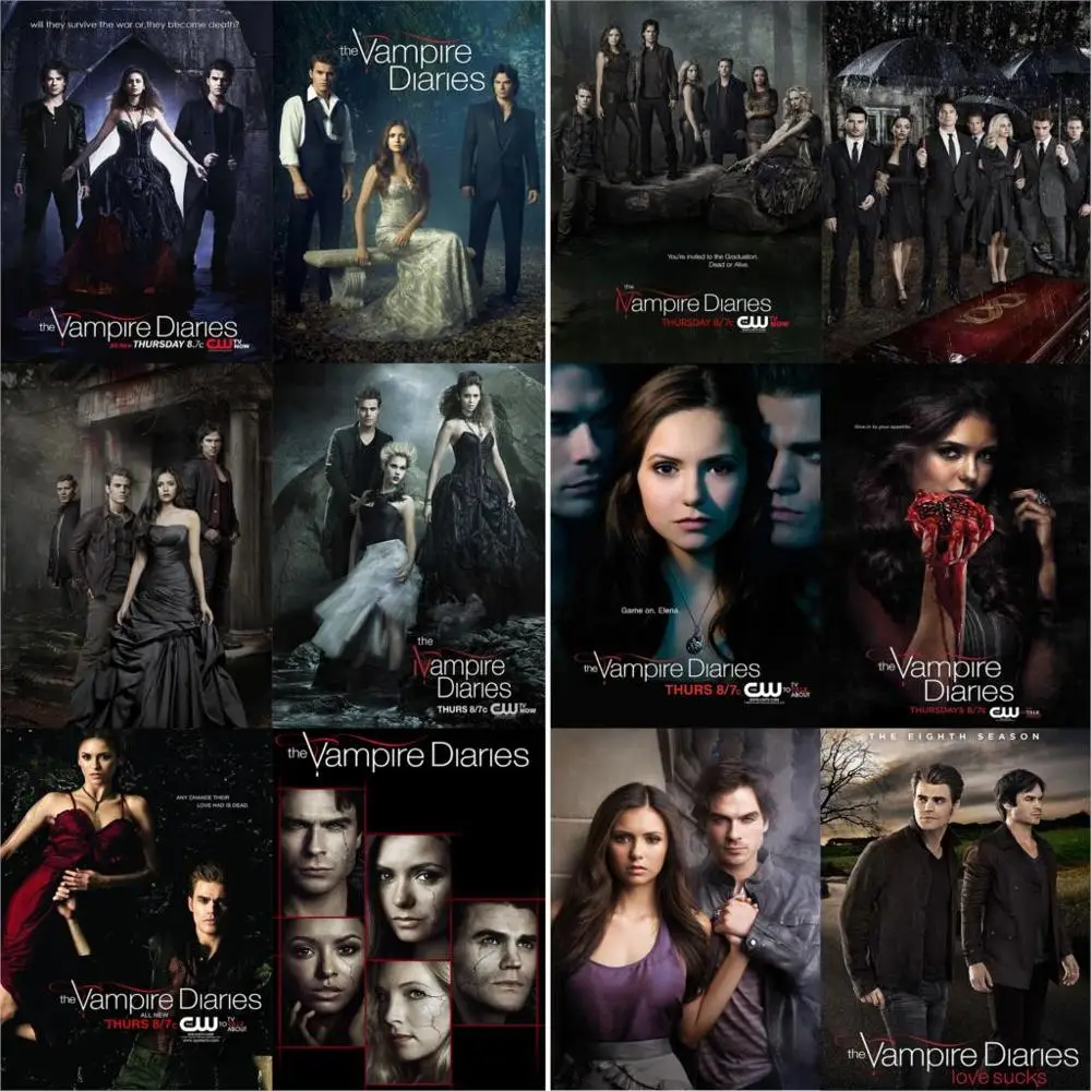 5D Diamond Painting Vampire Diaries Posters Diamond Embroidery Set Mural Art Cross Stitch Kit Mosaic Home Decoration