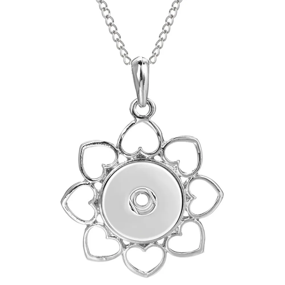 Fashion Snap Button Jewelry Necklaces Dragonfly Flower Charms Snap Necklace Fit DIY 20MM 18mm Snap Buttons Pendant Necklaces