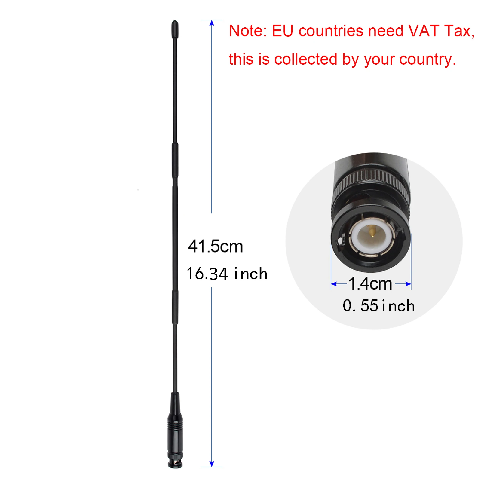 HYS CB 27Mhz 16.34in BNC anteny dla CB Handheld/Radio przenośne Cobra HH50WXST HH50 obsługi Midland Alan 42 75-822 75-785 MHS75 obsługi Uniden