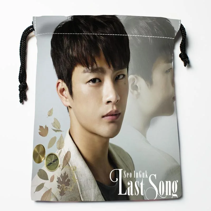 Custom KPOP Seo In Guk Drawstring Bags Dust-Proof Fashion Print Fabric Storage Bags Boys Girls Festive Gift 18X22cm 0824