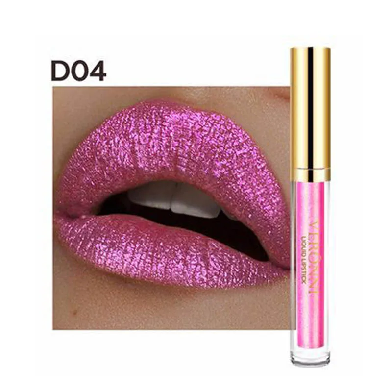 VERONNI Shimmer Glitter Metalic Lip Gloss Waterproof Makeup Long Lasting Liquid Lipstick clear lip gloss
