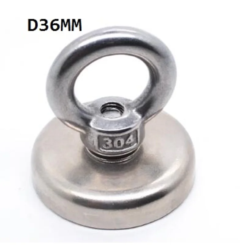 Strong Powerful Neodymium Magnet Round Hook Salvage Magnet Sea Fishing Holder Pulling Mounting Pot with Ring 48mm 60mm 67mm 94mm