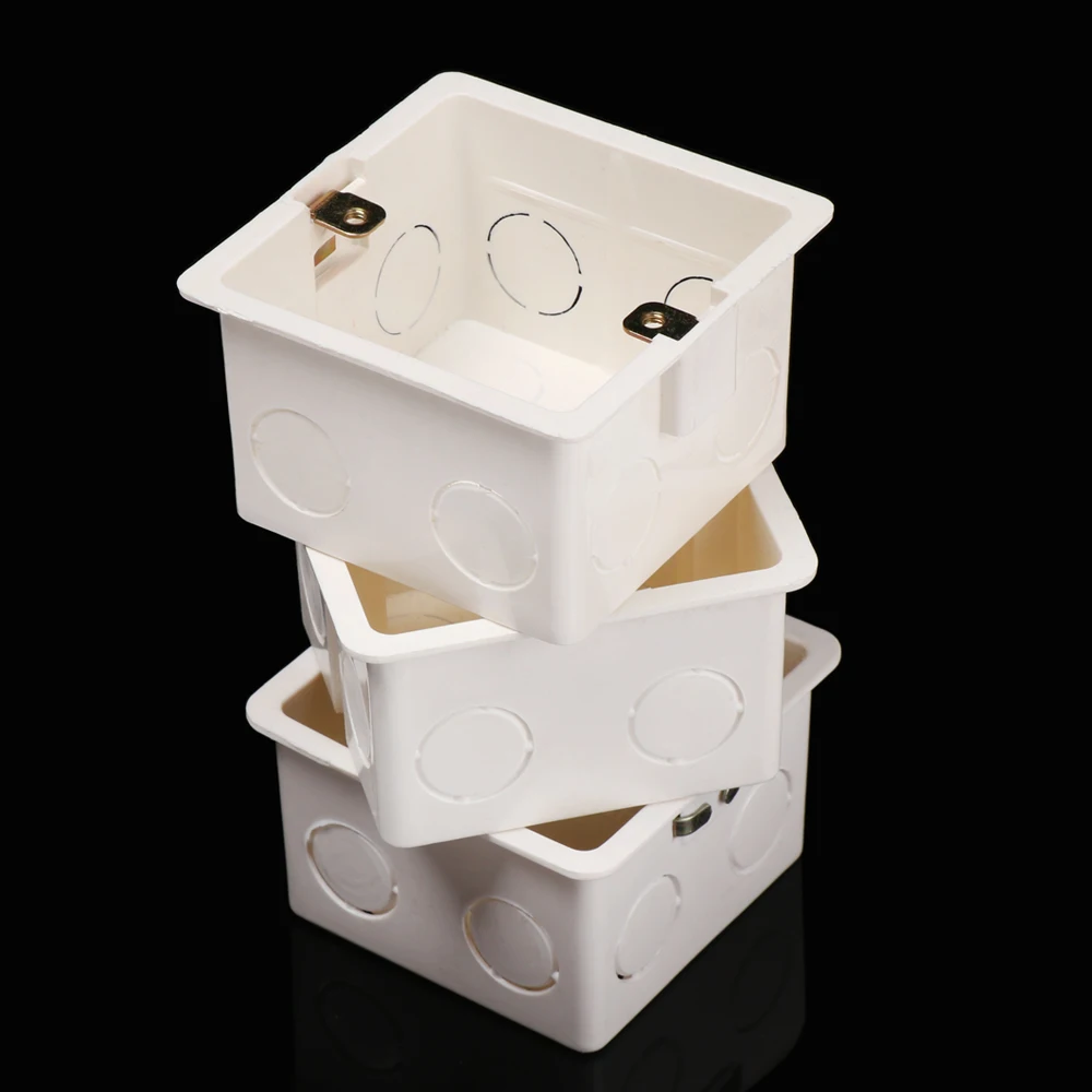 86 * 86 *50mm PVC Plastic Flame Retardant Waring Back Box Wall Switch Concealed Bottom Thickened Wall Mount Switch Junction Box