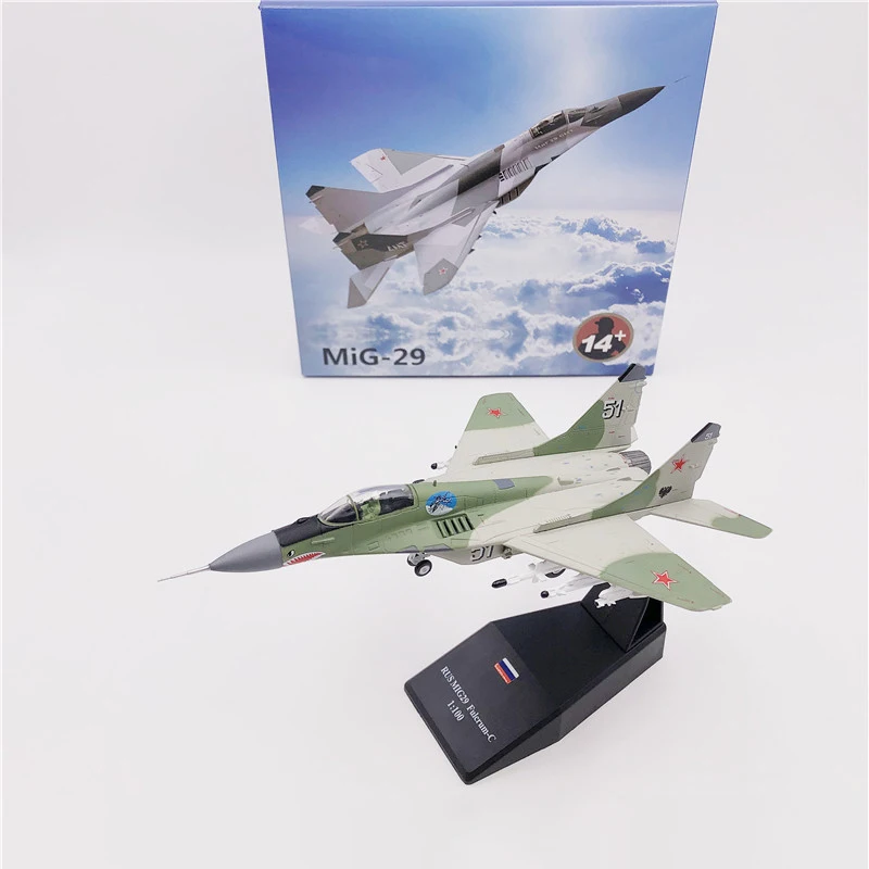 Wltk 1/100 Scale Russian MIG-29 Fulcrum Military Diecast Alloy Aircraft Model MiG 29 Collection Ornaments Souvenir