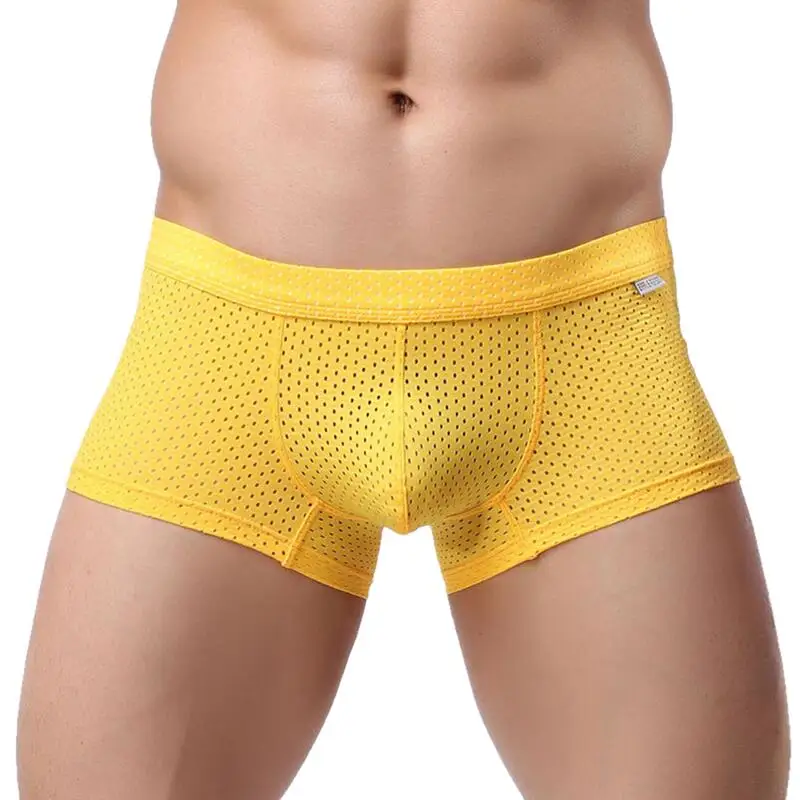 High Quality Underwear Men\'s Panties Summer Breathable Mesh Men Boxers Sexy U convex Underpants Boxershorts Men Boxers Briefs