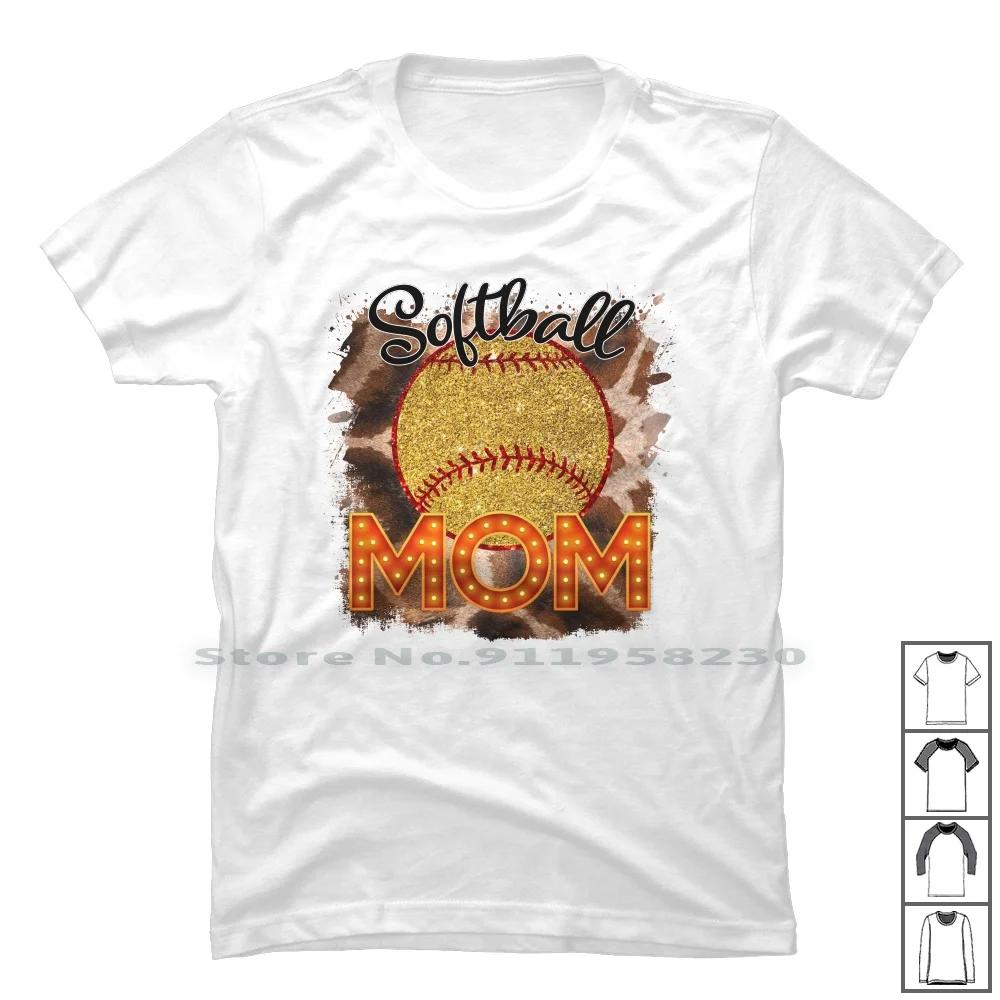 Softball Mom T Shirt 100% Cotton Softball Player Softball Football Sports Soccer Player Layer Soft Ball Mom So Om