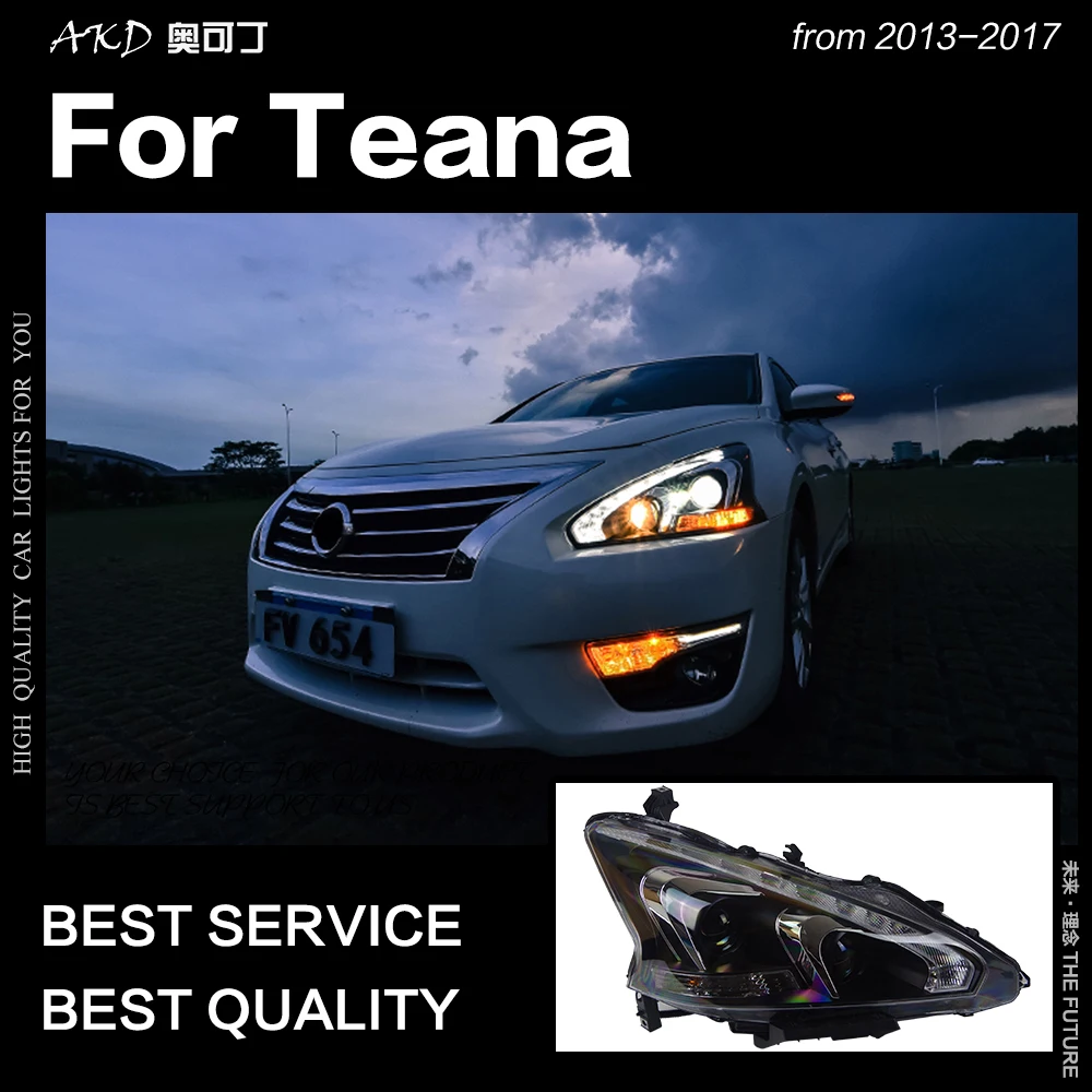 AKD Car Styling for Nissan Teana Headlights 2013-2017 Altima LED Headlight DRL Hid Option Head Lamp Angel Eye Beam Accessories