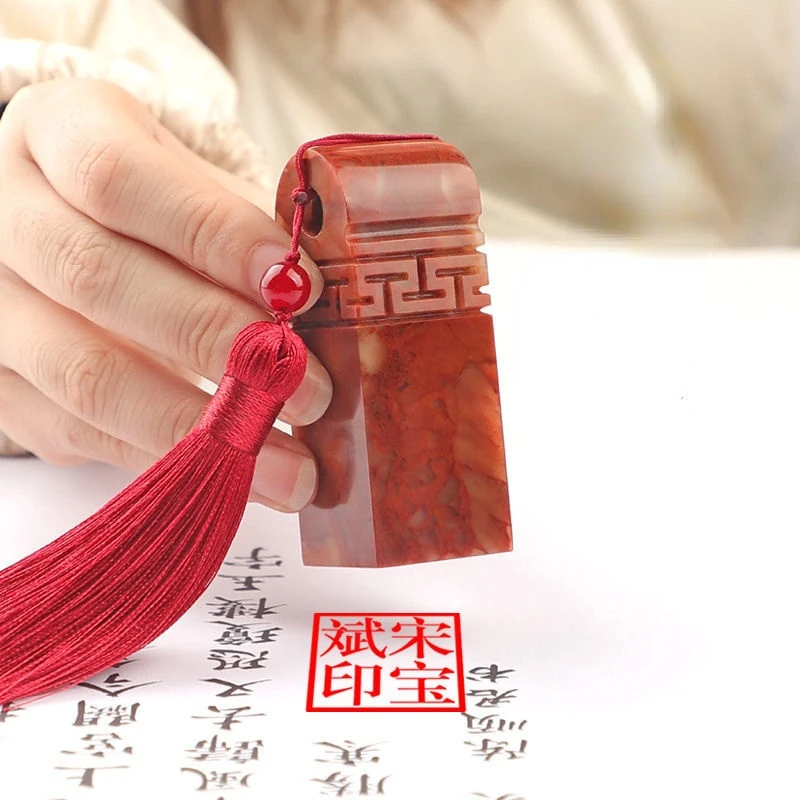 Hand Carved Practice Stone Seal Blank Seal DIY Name Painting Calligraphy Stamp Shoushan Stone Seal Seal Carving Exercise Stone