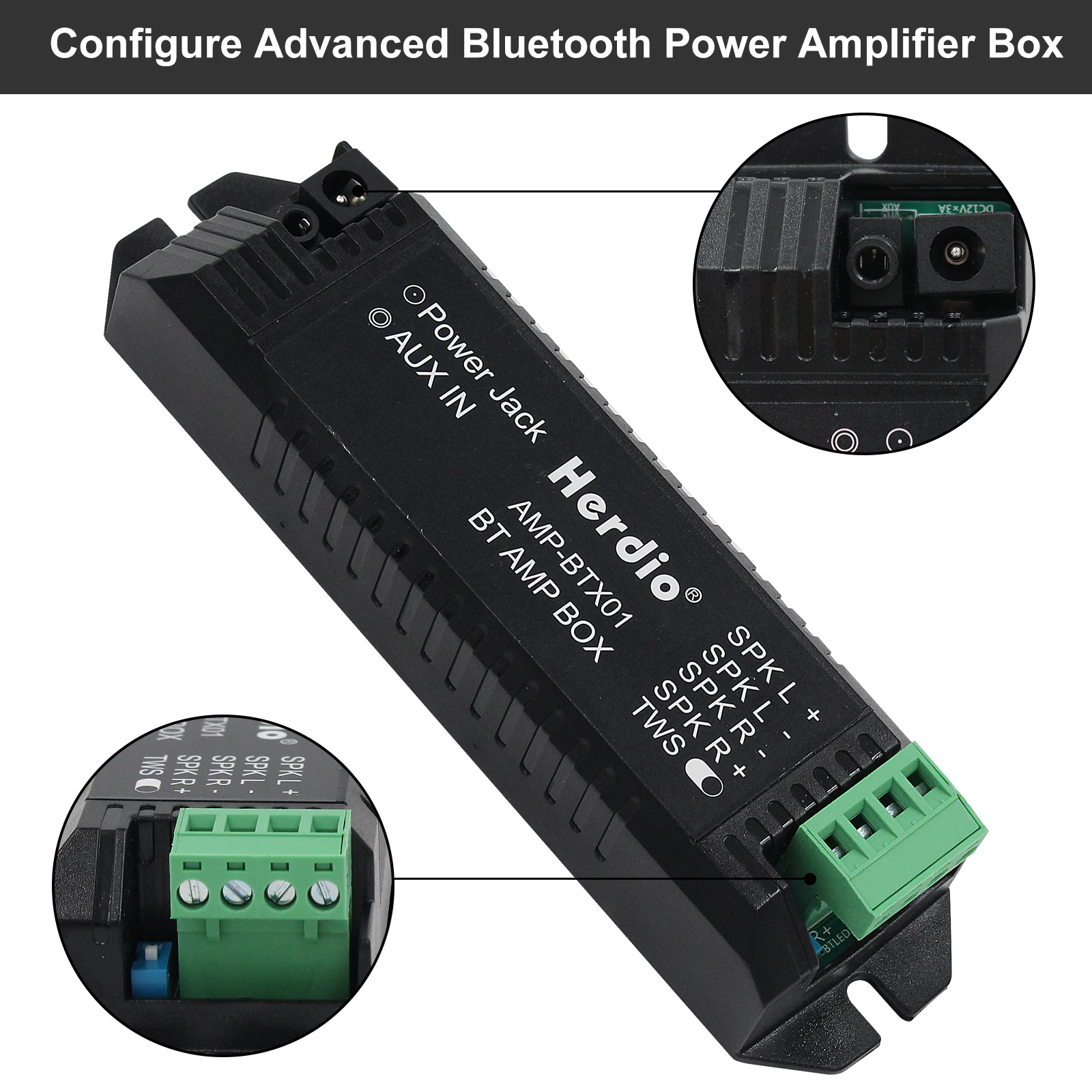Amplificadores Bluetooth Herdio, Mini Amplificador de Audio para el Hogar, para Altavoces de Música en Pared o Techo del