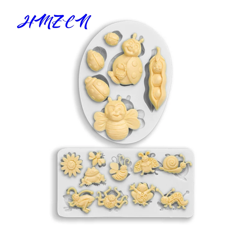 Frog Snails Bee Silicone Molds Chocolate Gumpaste DIY Cupcake Topper Fondant Cake Decorating Tools Polymer Clay Jewelry Moulds