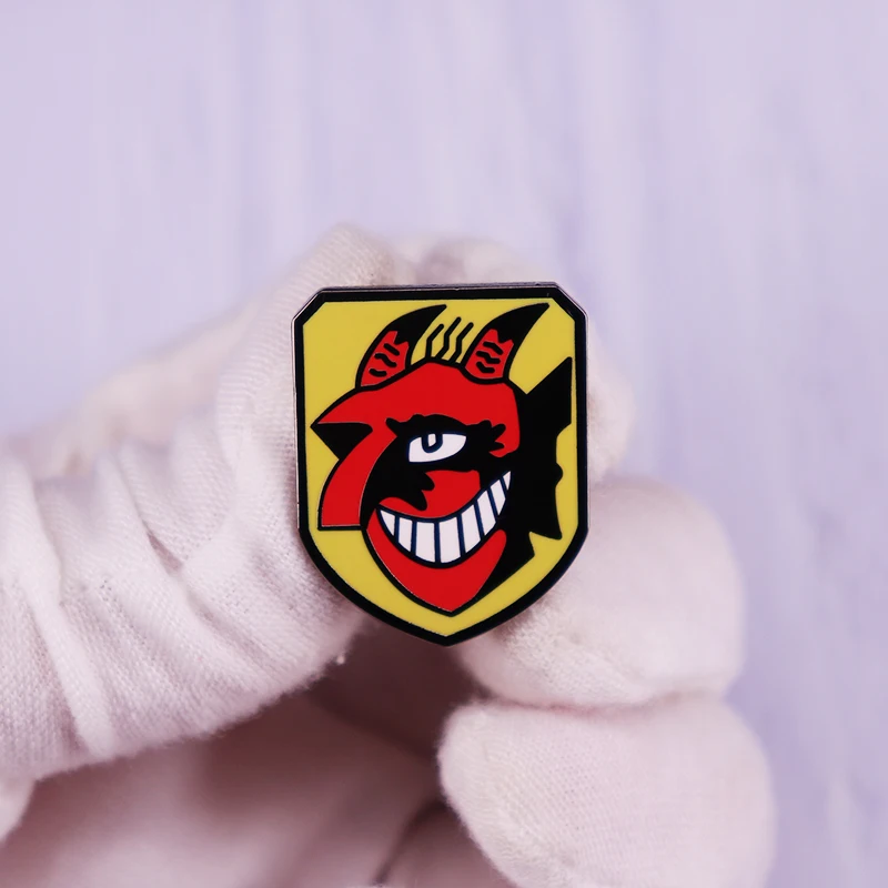 شارة رأس الشيطان الألماني درع المينا دبوس شارة ، شعار لوفتوافي ، 9 JG54 #1