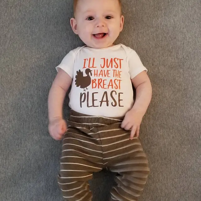 I\'ll Just Have The Breast Thanksgiving Bodysuit Thanksgiving Outfit for Baby Holiday Bodysuit Babys First Thanksgiving Drop Ship