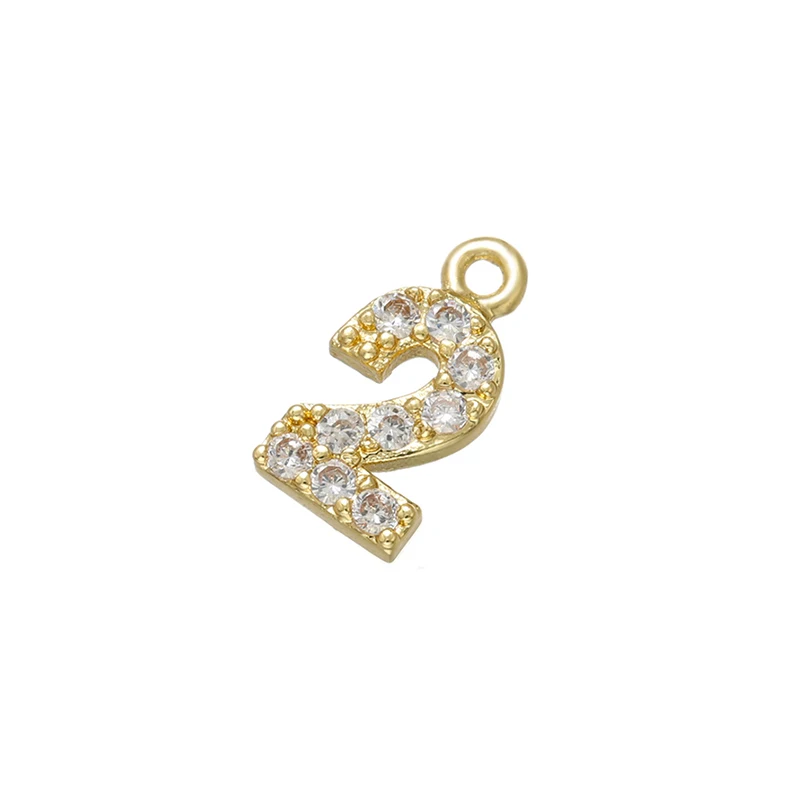 ZHUKOU 5x10mm Gold color flat ring Arabic number Pendant/number charms for women necklace earring jewelry accessories modelVD706
