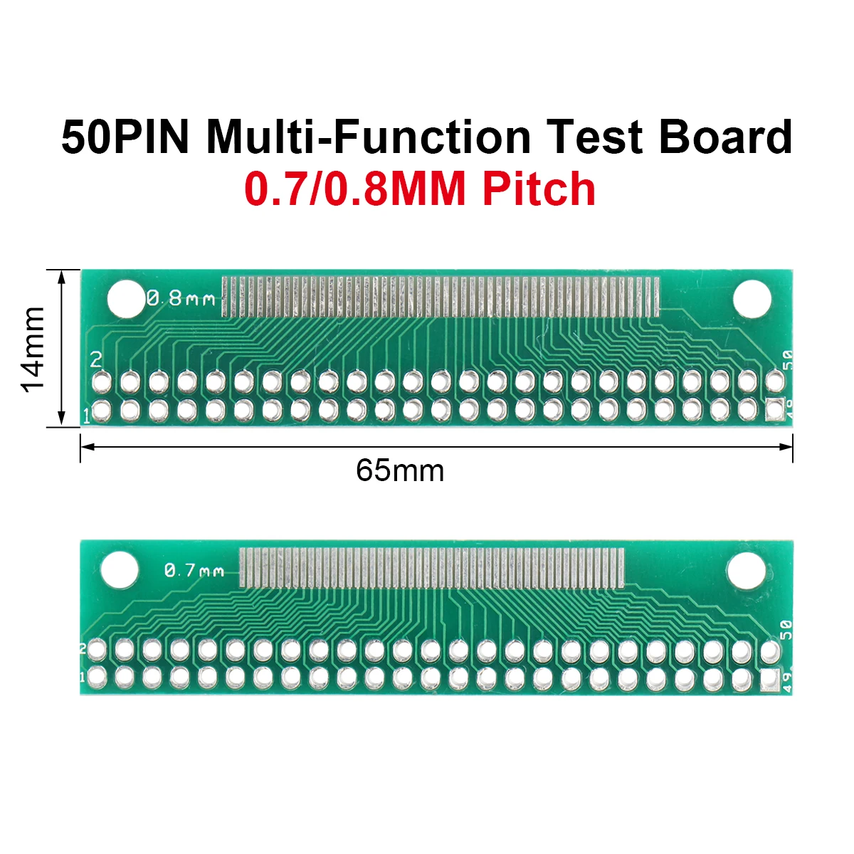 5Pcs Multi-Function Transfer Test Board 50PIN 0.5-1.27mm Pitch LCM TFT LCD Transfer Test Board