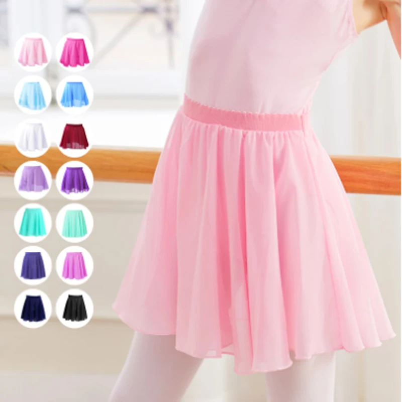 Ballet Skirt Girls Tutu Skirts For Ballet Dance Chiffon Skirts Elastic Waist Short Ballet Skirt For Girls