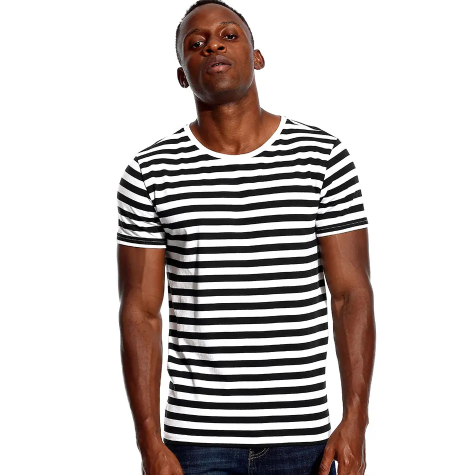 

Striped Shirt for Men Stripe T Shirt Male Top Tees Navy Russian Shirt Red White Black Blue Boy Even Basic Wide Stripped Casual