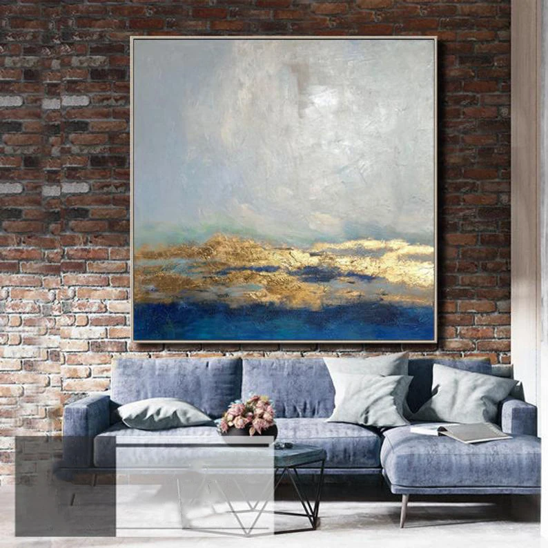 

Extra Large Canvas Painting Oil Painting Golden Leaf Oversized Art Extra Large Wall Art Large Abstract Painting For Living Room