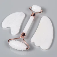Set de Rodillo de Jade Blanco y Gua Sha
