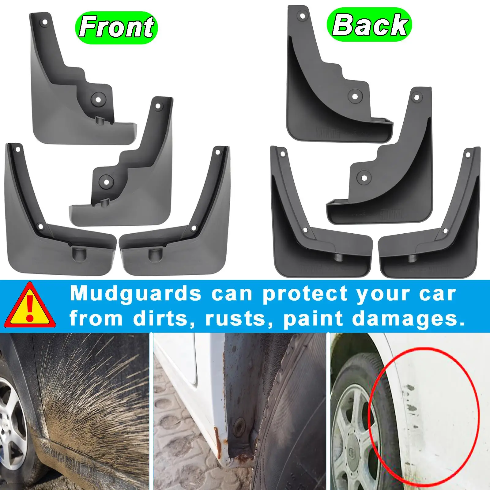 Car Mudguards For SsangYong Ssang Yong Korando C300 2019 2020 2021 Front Rear Mud Flaps Splash Guards Fender Wheel Protector