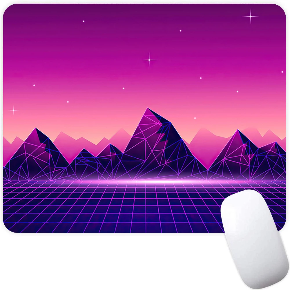 Alas Mouse Gaming Kecil Alas Mouse Komputer PC Alas Mouse Gamer Alas Mouse Laptop Alas Mouse Neon Retrowave Synthwave Seni Alas Meja