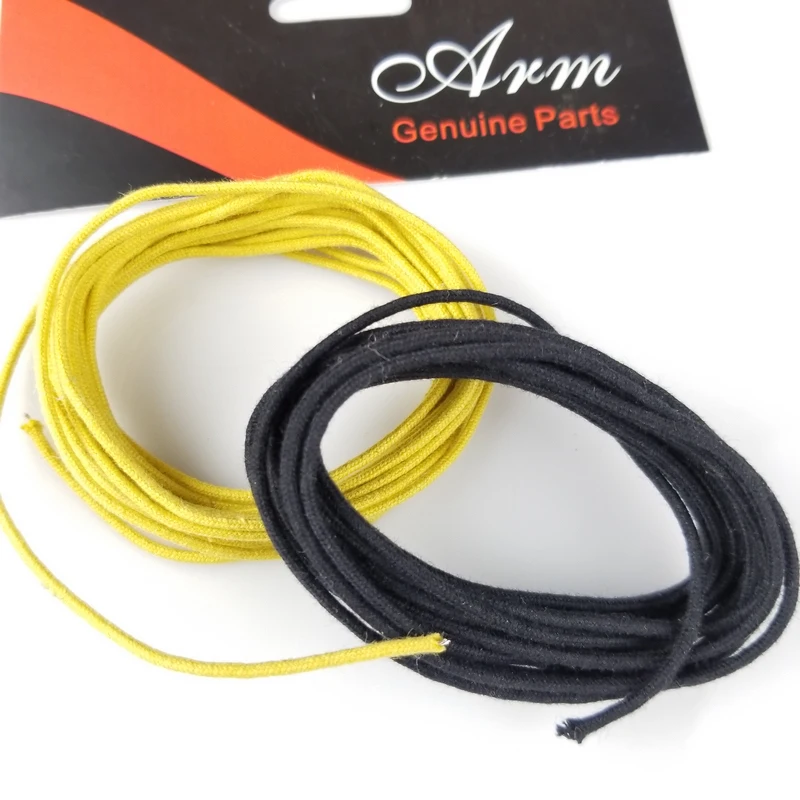 Vintage Style Cloth Covered Wire For Electric Guitar Bass per meter - BLACK Yellow ( #5841 ) MADE IN USA