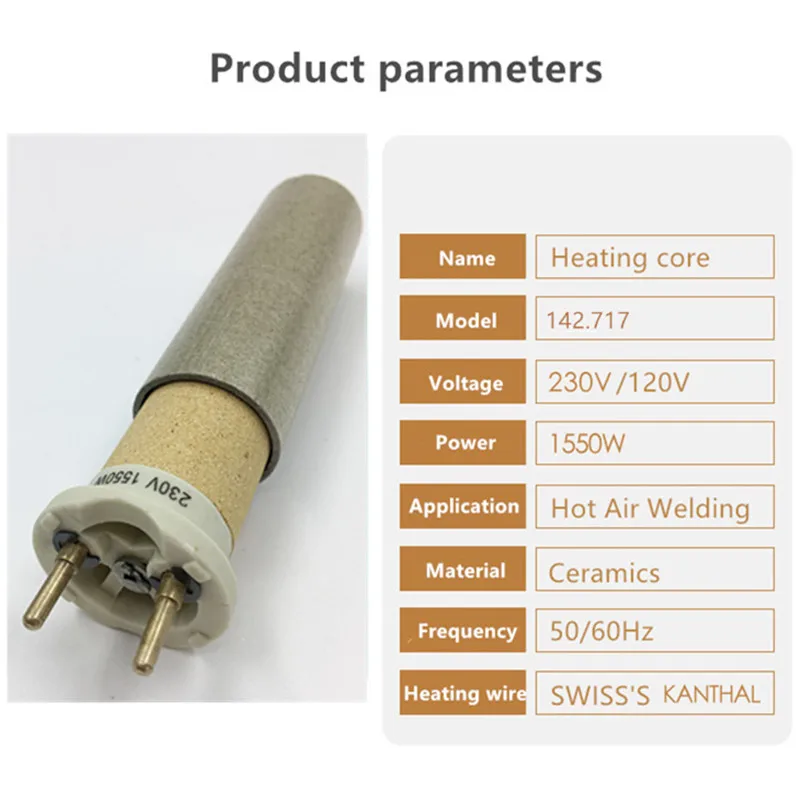 1550W 230V Elemen Pemanas Keramik dengan Tabung Mika untuk 1600W Model Baru Genggam Pistol Las Plastik Udara Panas
