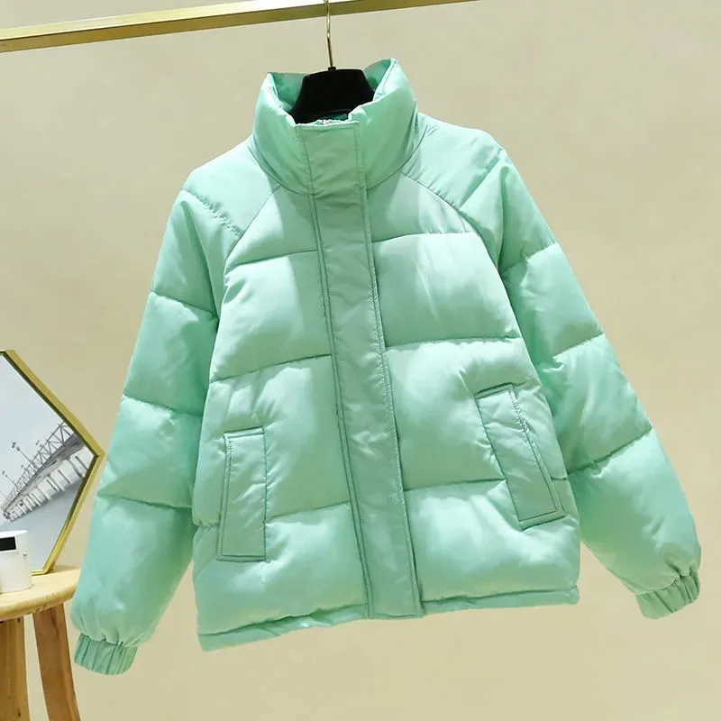 Winter Women Cotton Coat Thick 2022 New Loose Girl Stand Collar Cold Protection Clothing Ladies Down Cotton Padded Jacket