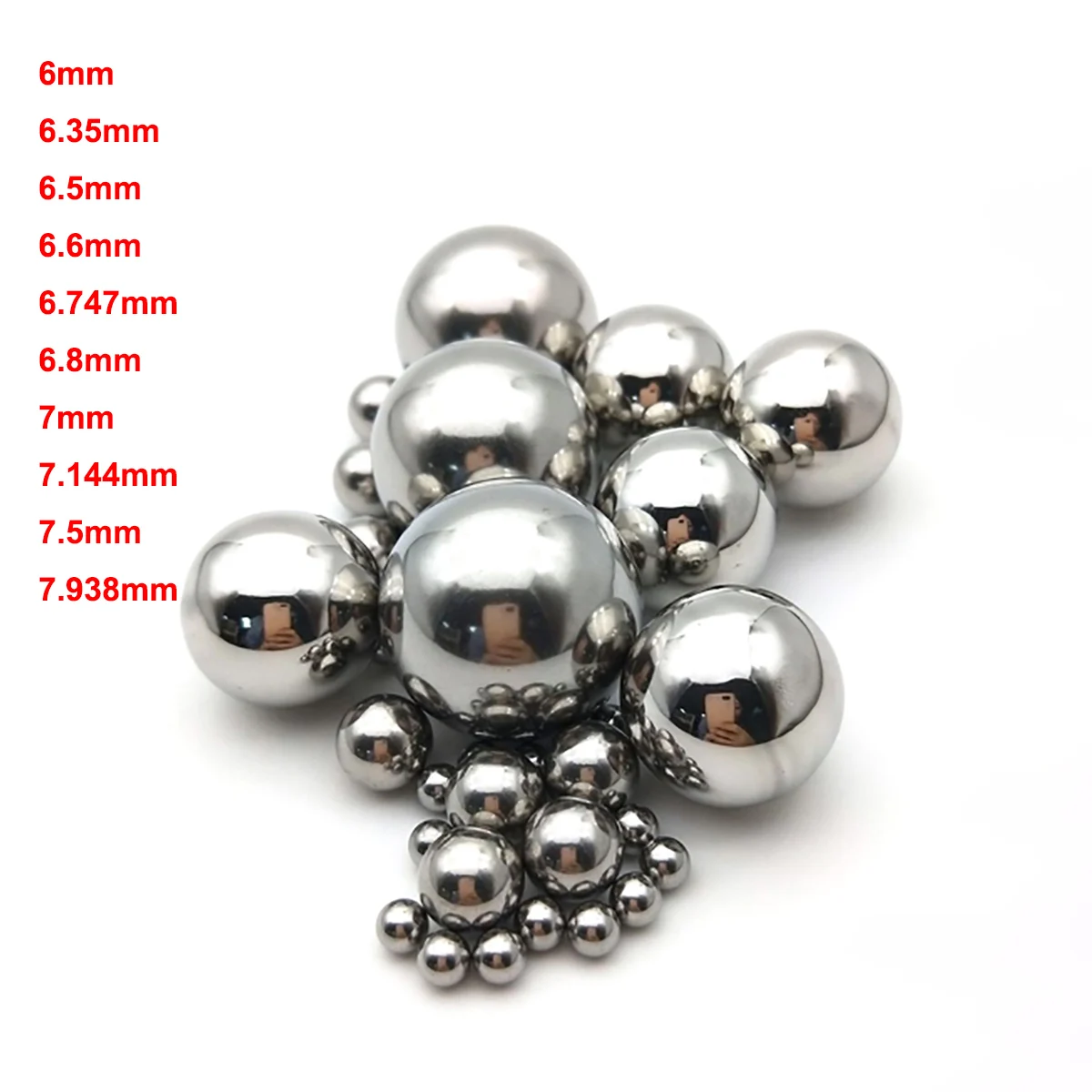 50pcs 6/6.35/6.5/6.6/6.747/6.8/7/7.144/7.5/7.938-10.5mm High Precision Bearing Balls GCR15 Bearing Steel Smooth Solid Ball