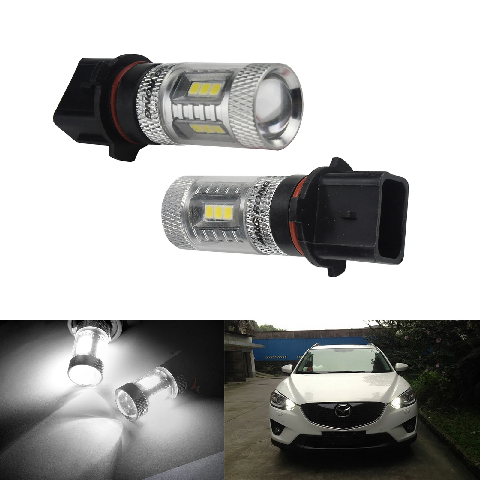 ANGRONG 2x P13W PSX26W Xenon LED Bulb 15W DRL Fog Daytime Running Light For Skoda Yeti 5L For Audi A4 B8