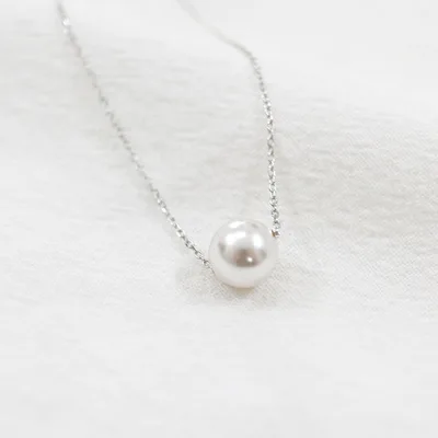 YIZIZAI Genuine 925 Sterling Silver Simple Korean Natural Freshwater Pearl Necklace Pendant Women\'s High Quality Jewelry Gift