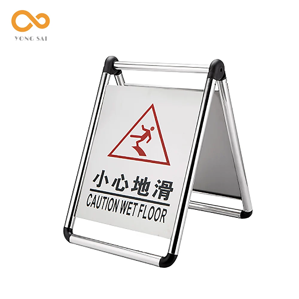 Stainless Steel No Parking Standing Sign Parking Lot Safety Warning Signs Customizable Hotel Wet Floor Public Warning Signs