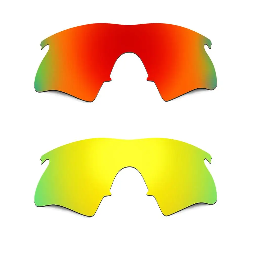 

HKUCO For M-Frame Heater Sunglasses Replacement Polarized Lenses 2 Pairs - Red & Gold