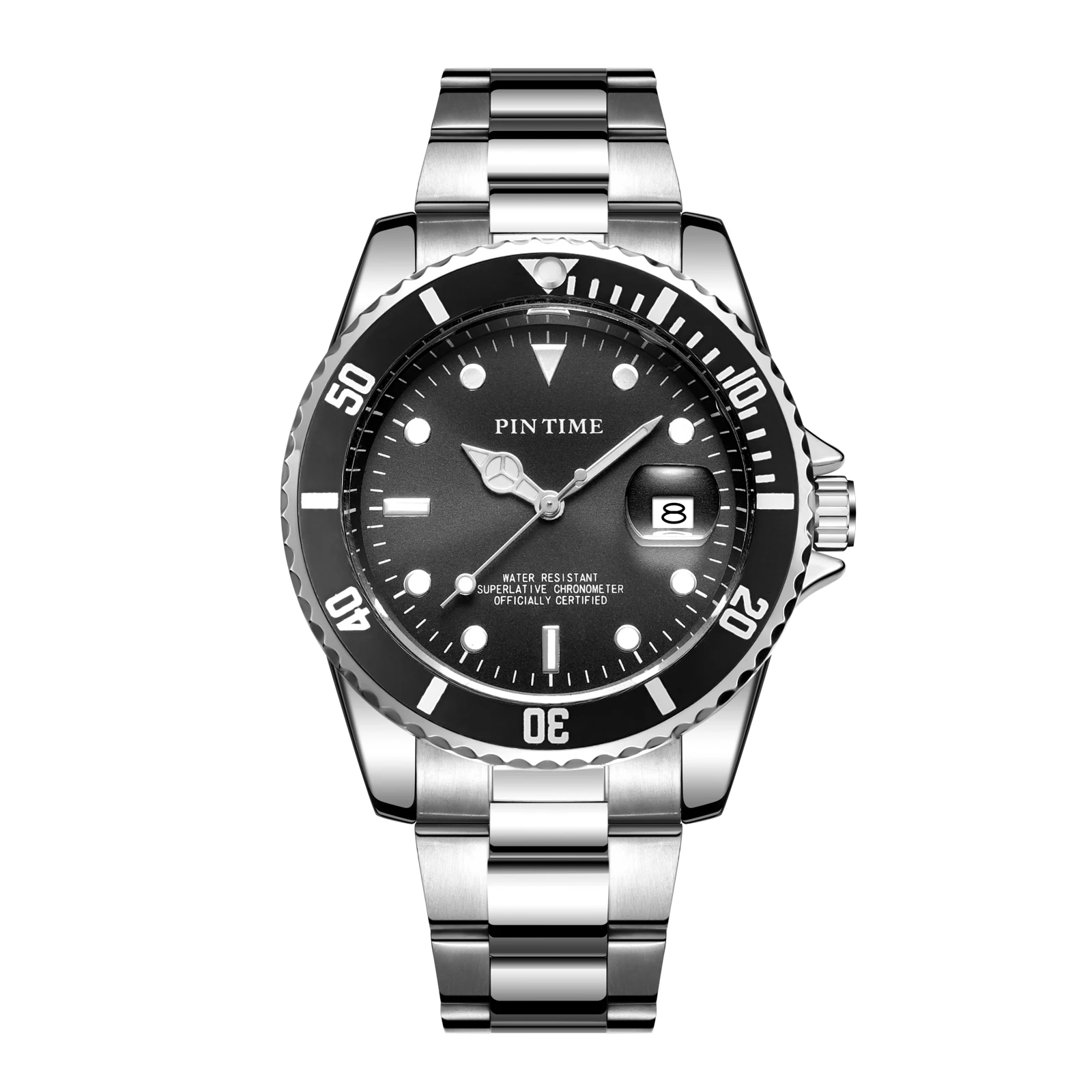 Imagem -03 - Quente Moda Masculina Casual Vestido Relógio Luminoso Mão Rotatable Bezel Ampliado Data Janela Relógio de Pulso de Quartzo Presente Esporte Relógio Montre