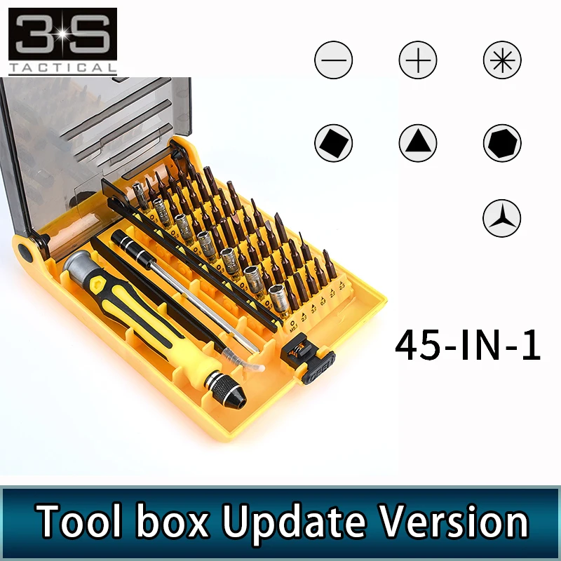 

45 в 1 многофункциональная отвертка набор ручных инструментов отвертки полностью оборудованых ящик для инструментов для компьютера ПК мобильный телефон ремонт инструменты