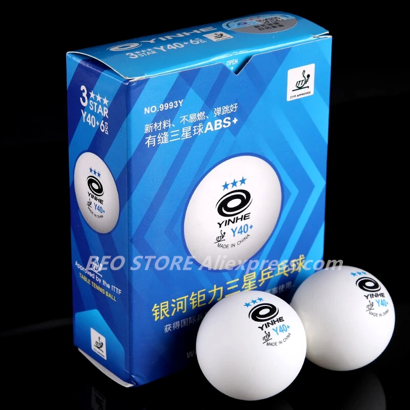 YINHE 3-Star Y40+ Table Tennis Balls (3 Star, New Material 3-Star Seamed ABS Balls) Plastic Poly Ping Pong Balls