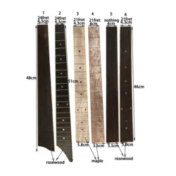 Rosewood 24 Fret Guitar Fingerboard, 21 Fret, Electric Guitar Parts Replacement, Mapple Wood, High Quality